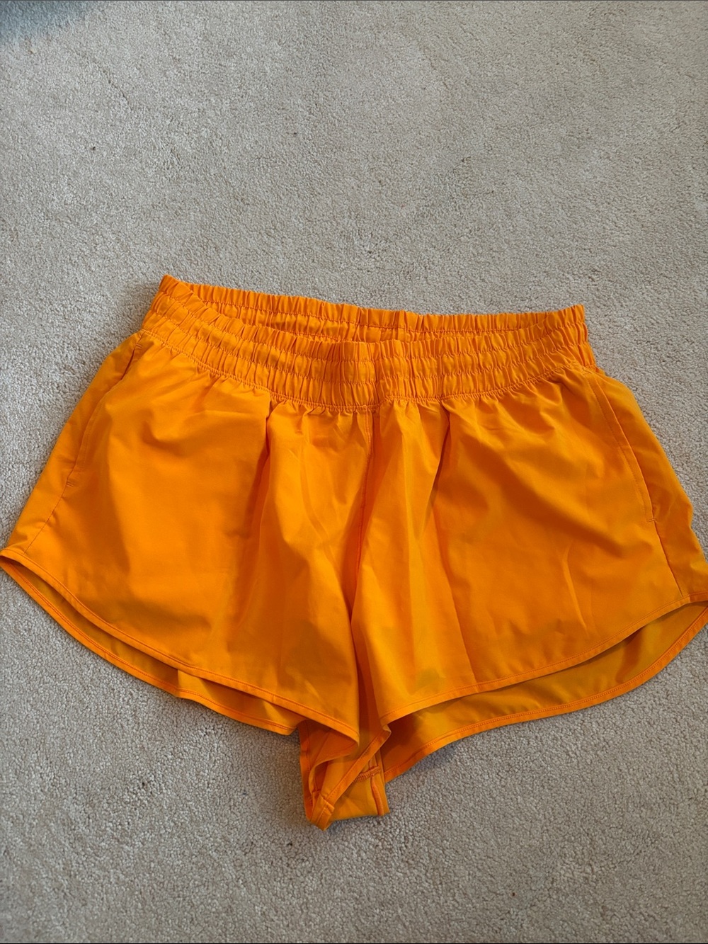 aerie Bright Orange Athletic Shorts with Elastic Waist